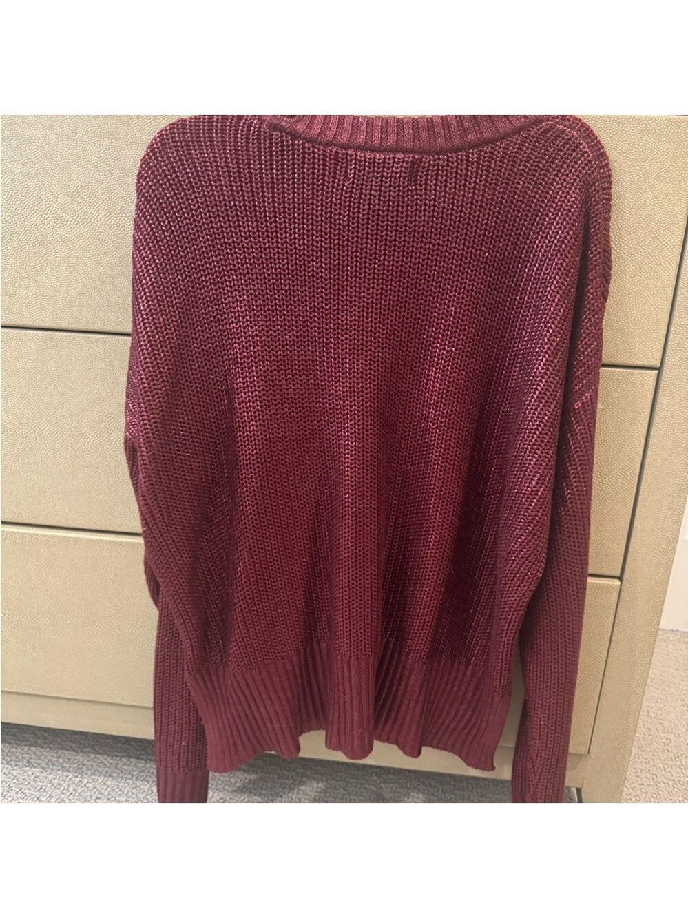 Beach Riot Callie Sweater in Merlot Shine Size Large - Picture 3 of 4